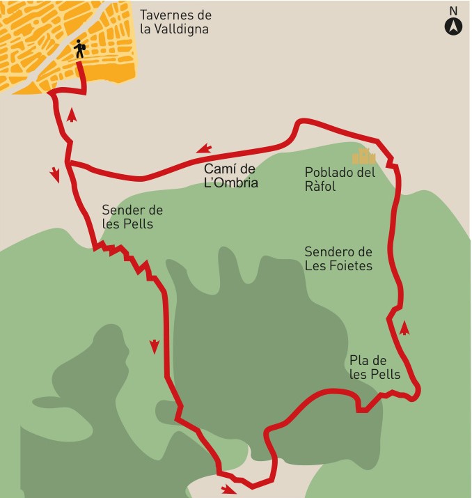 Mapa de la Ruta de l'Ombria