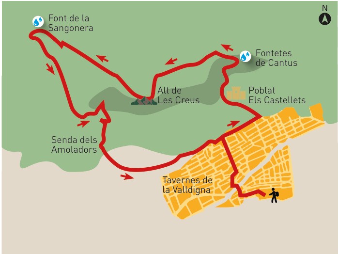 Mapa de la Ruta de les Creus
